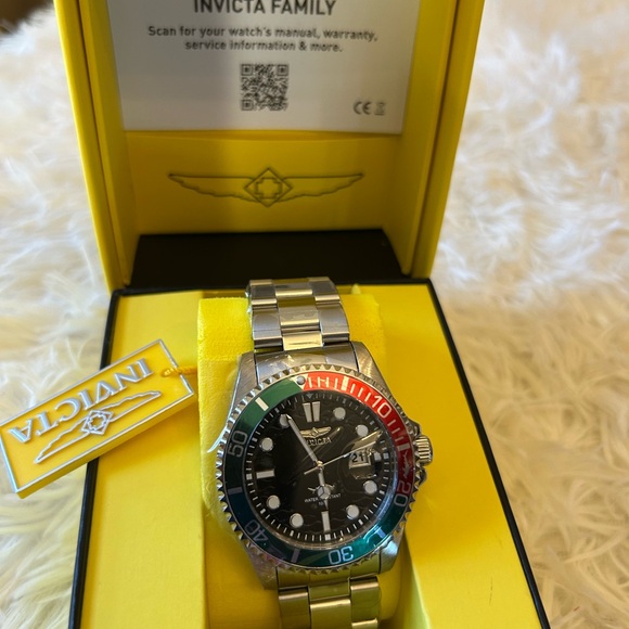 Invicta Silver Watch with Red and Green Accents - Picture 8 of 13